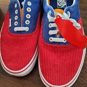 Vans Era (Corduroy) Size 10.5 VN0A4BV400Y Blue Red